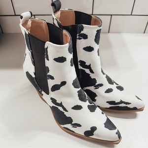 Cow Print Booties